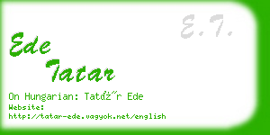 ede tatar business card